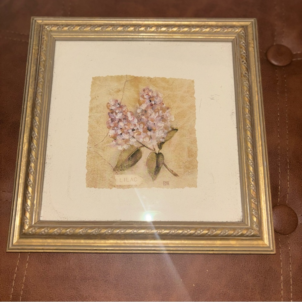 Lilac On Cracked Linen, Cheri Blum Vintage Painting, Spring Collection 1997